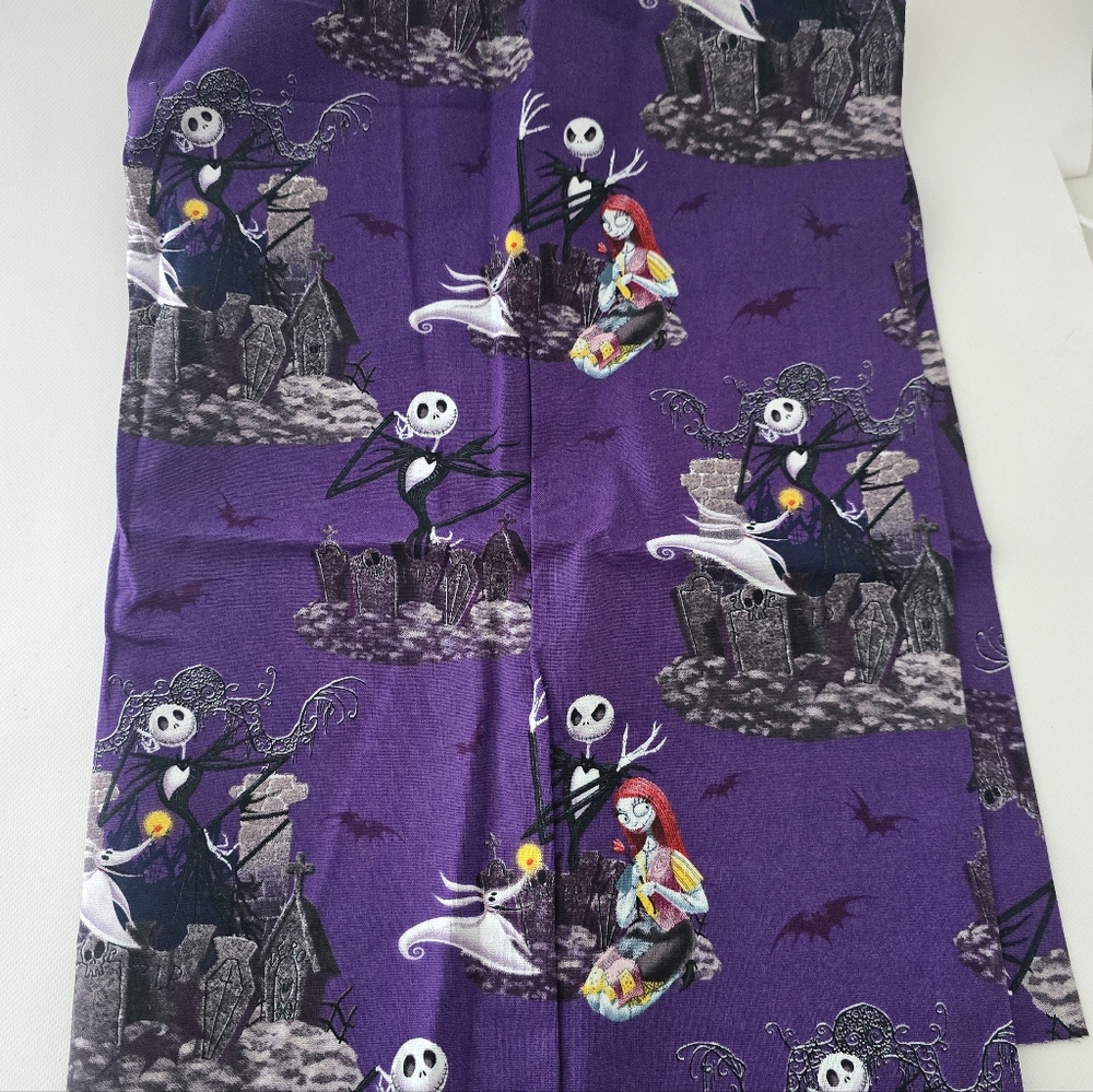 Nightmare Before Christmas Fabric Jack Skellington Sally Purple Disney Craft Mat